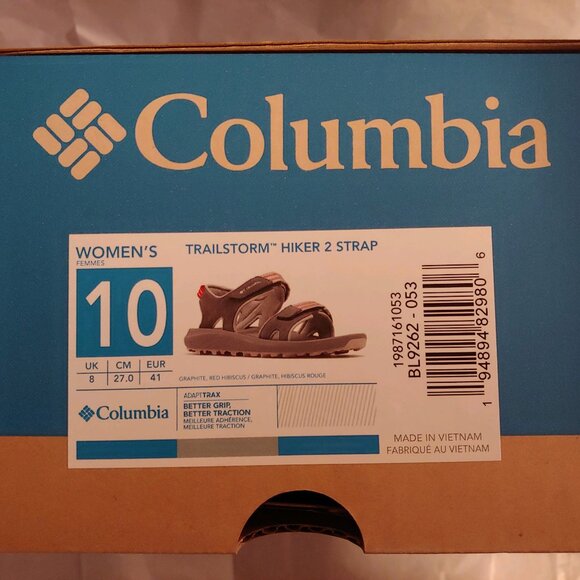 Women's Columbia Trailstorm Hiker, 2 Strap Sport Sandals, Size 10 - Picture 4 of 6